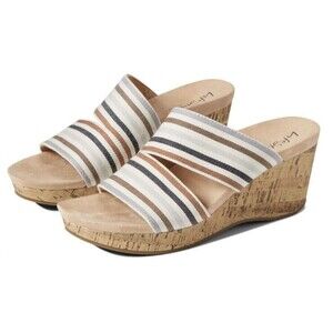 LIFE STRIDE Women's DIVINE Grey Multi Wedge Heel Sandals - Size 10M NWOB